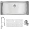 Elkay 18 Ga SS 36-1/2" x 18-1/2" x 9" Single Bwl Undermount Sink and Faucet Kit with Bottom Grid and Drain ECTRU35179TFCBC - alternate 1